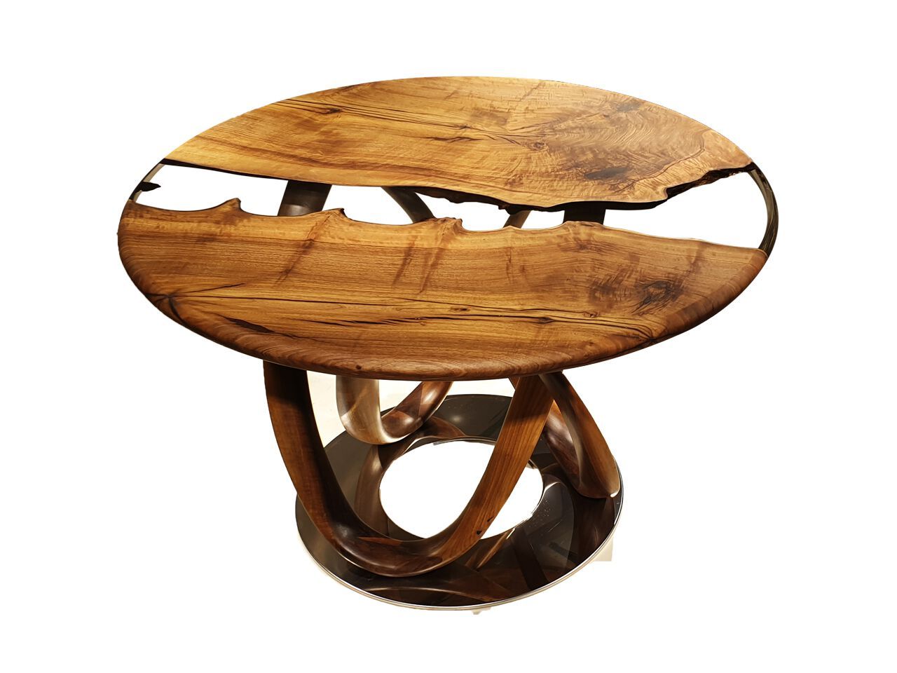 Круглый стол из смолы и орехового дерева Legnor LEG2408777 ARCH-00082771 - Вид №2