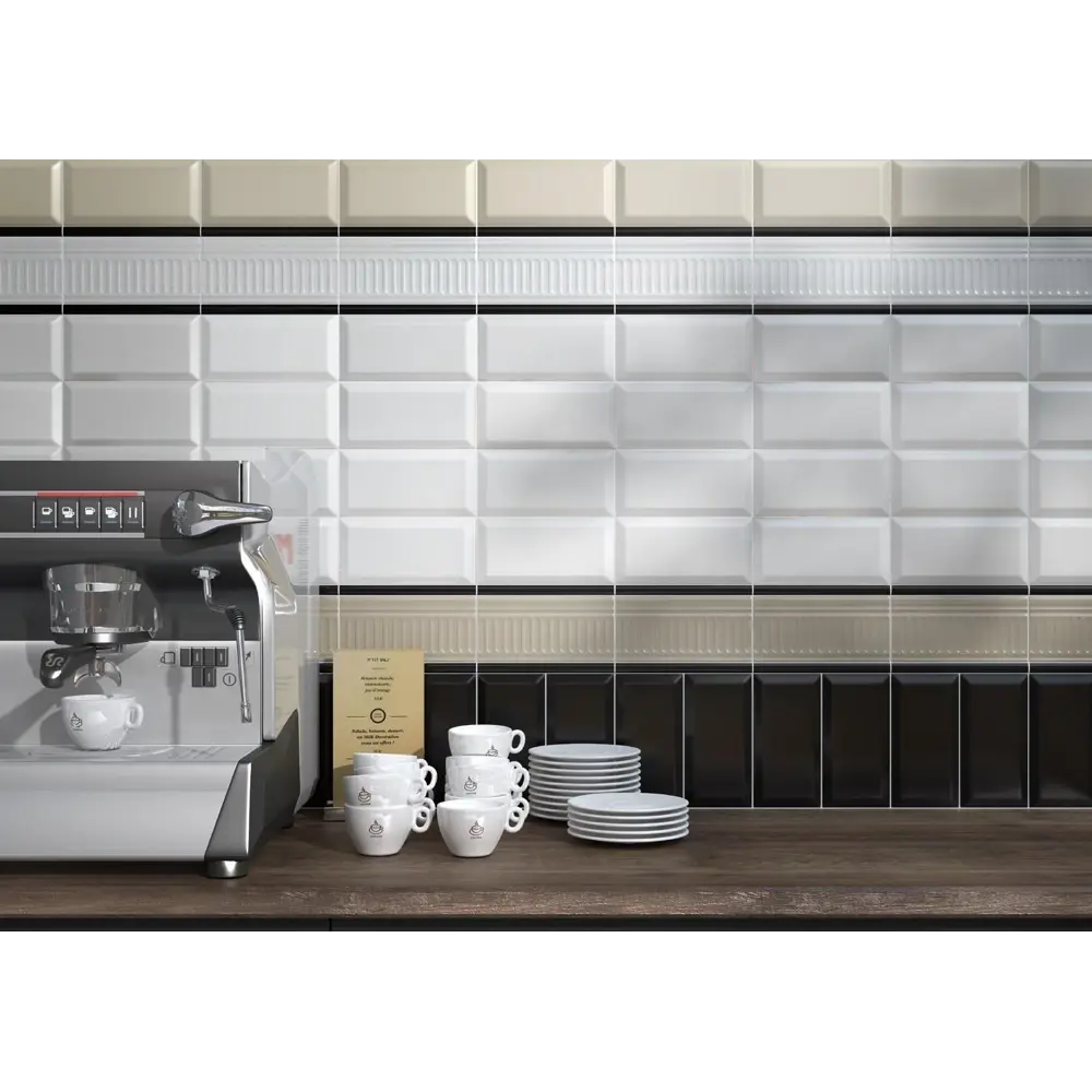 Бордюр настенный Kerama Marazzi Бланше глянцевый 9.9x20 см цвет белый STLM-2101789 - Вид №1