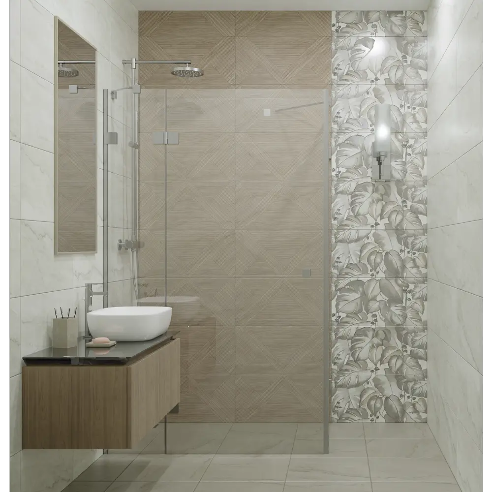 Плитка настенная Azori Carlina Pearl 31.5x63 см 1.59 м² сатинированная цвет светло-серый 89365801 STLM-2074824 - Вид №5