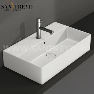 IN061BI Подвесная раковина настенная прямоугольная Ceramica Globo T-EDGE белая