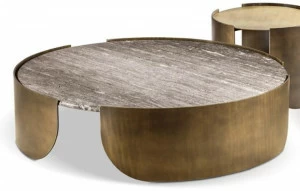 Cantori Круглый журнальный столик из мрамора и металла Atenae