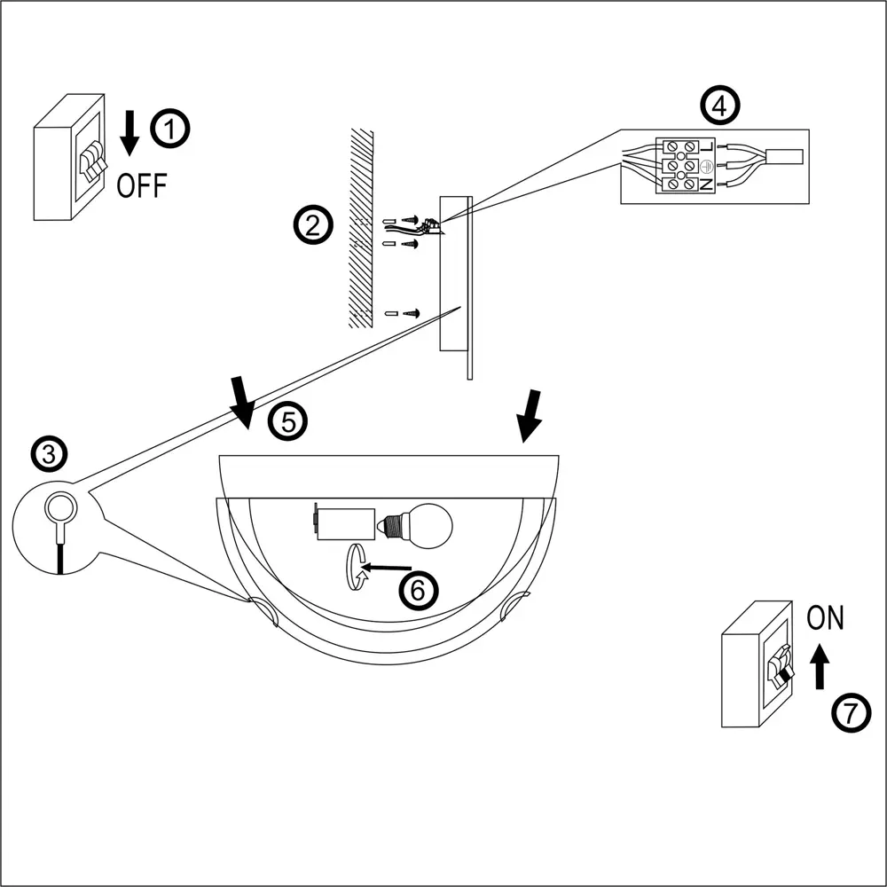 Бра РОССВЕТ Контур — современный настенный светильник с белым стеклянным плафоном 89426674 STLM-1577185 - Вид №11