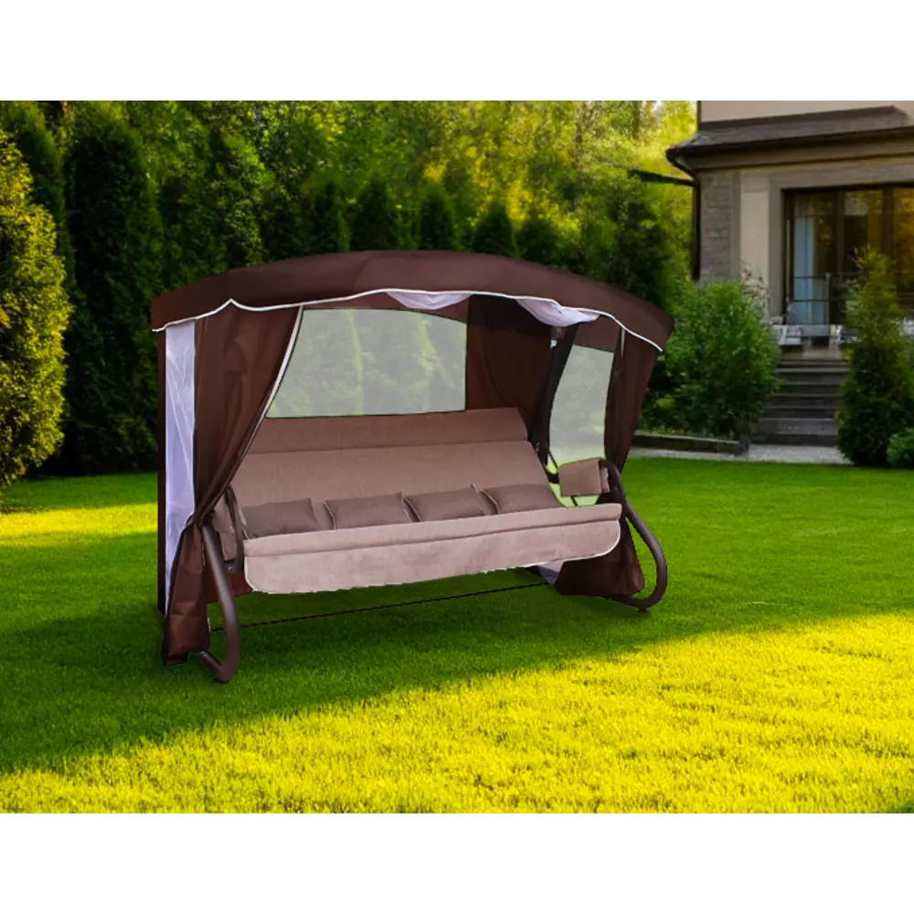 Качели садовые Amsterdam 4-х местные шоколадный Santreyd Качели сад.4-х местные STLM-2041147 - Вид №8