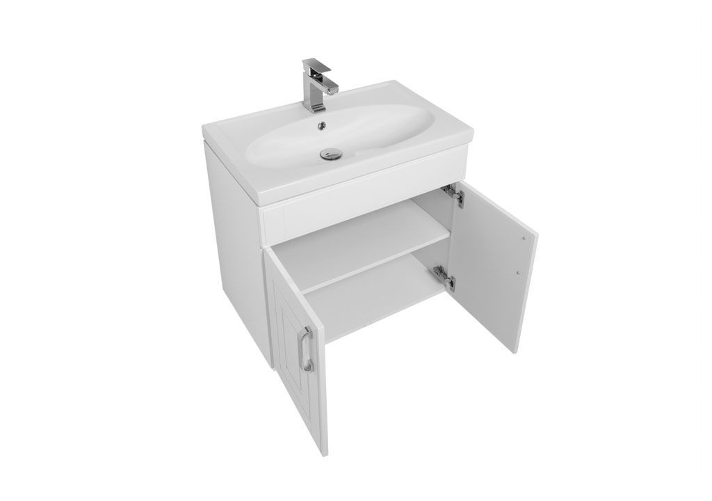 Тумба с раковиной Aquanet Рондо 70 белый (2 дверцы) 0018915300185343 - Вид №3