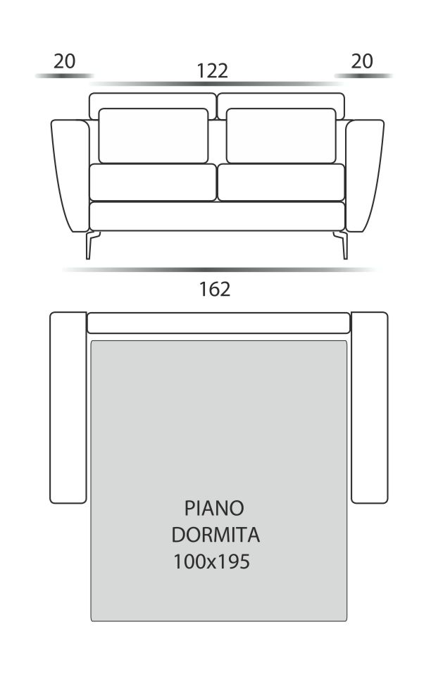 Диваны Divano 2 Posti Spaziorelaxitalia  Brando Letto Brando Letto Divano 2 Posti - Вид №7