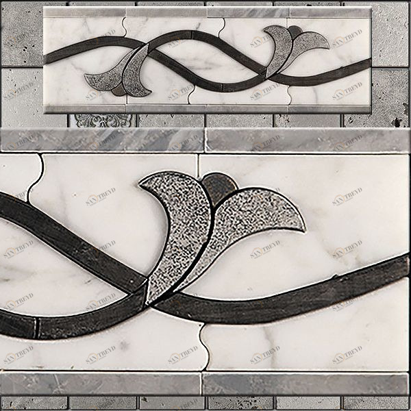 БОРДЮР ИЗ МРАМОРА LI-2 SKALINI FLORAL LI2