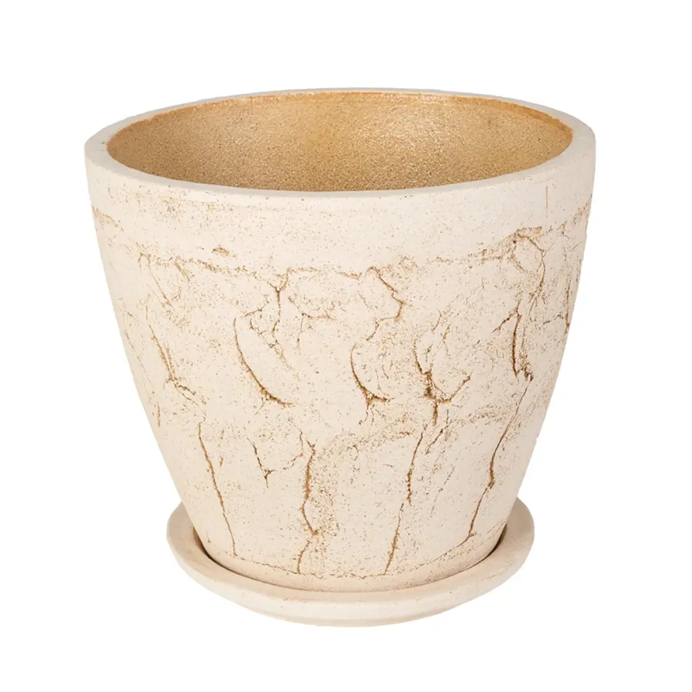 Керамический цветочный горшок Santreyd Классик бежевый для комнатных растений 84400840 STLM-0950349