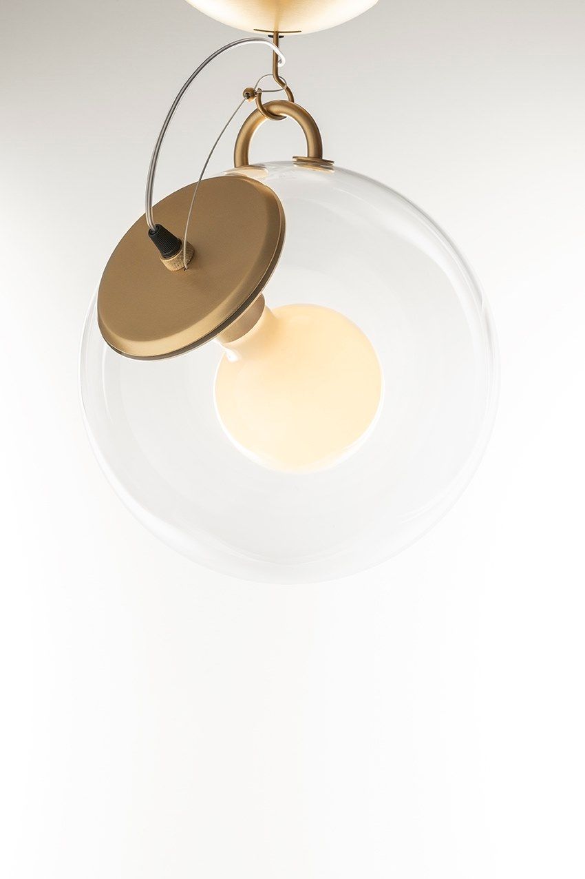 Стальной и стеклянный потолочный светильник Artemide Miconos ARCH-00022380 - Вид №1