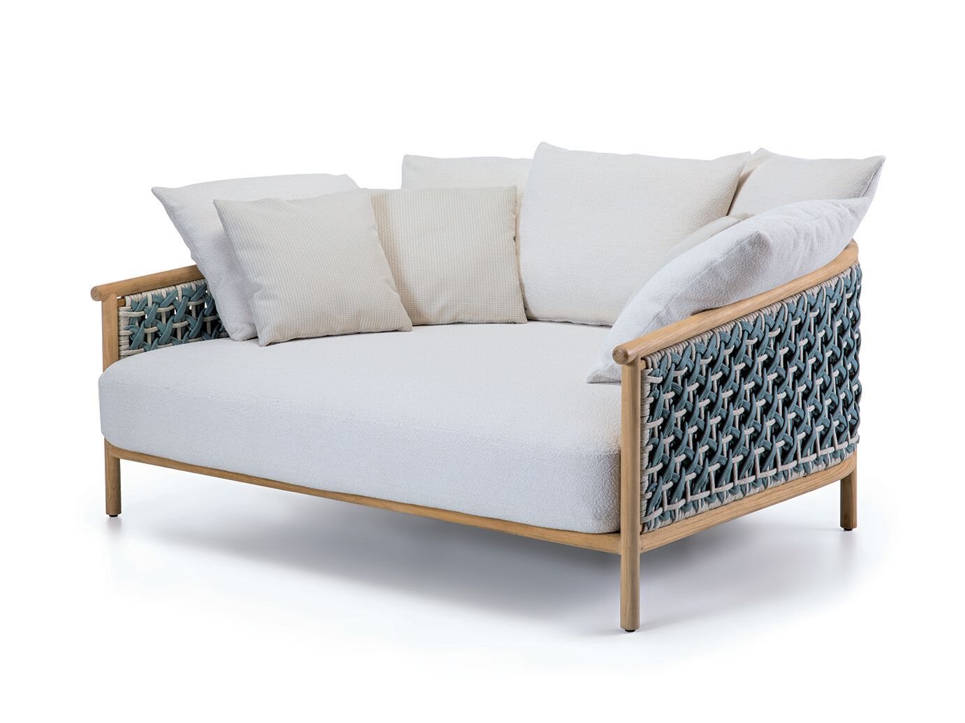 Садовая кушетка из тикового дерева и плетеной веревки Ethimo патио ARCH-00066515