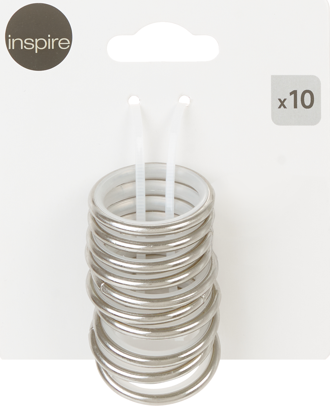 Кольца с крючком INSPIRE для карниза, хром матовый, 10 шт 85186809 STLM-0059681 - Вид №1