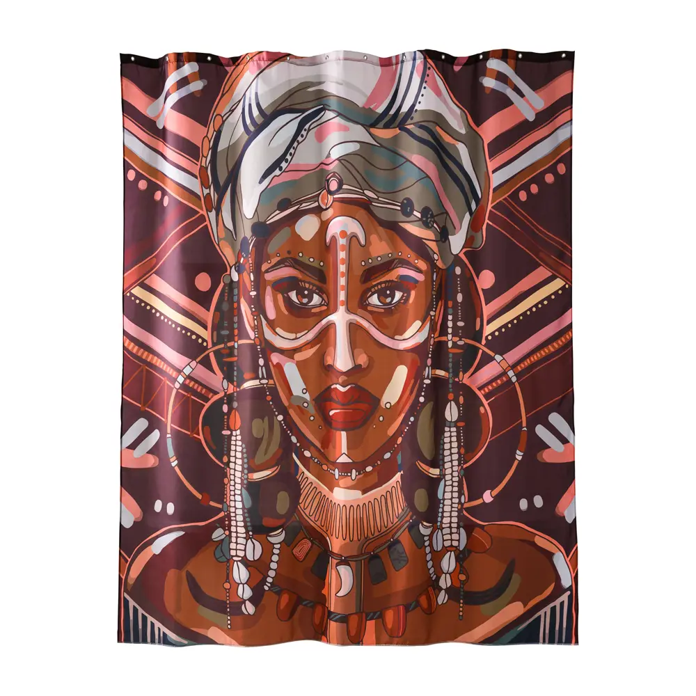 Штора для ванной Ethnic 180x200 см полиэстер цвет коричневый 86484758 STLM-2176106 WESS