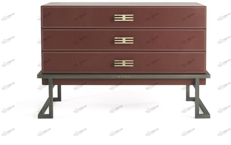 ETRO Home Interiors Комод из металла и кожи Kolkata E.kol.331.a