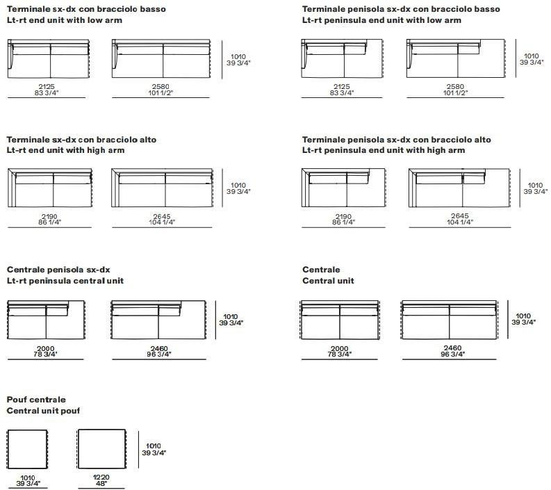 Poliform Диван из ткани с шезлонгом sun-id-1468923 - Вид №2