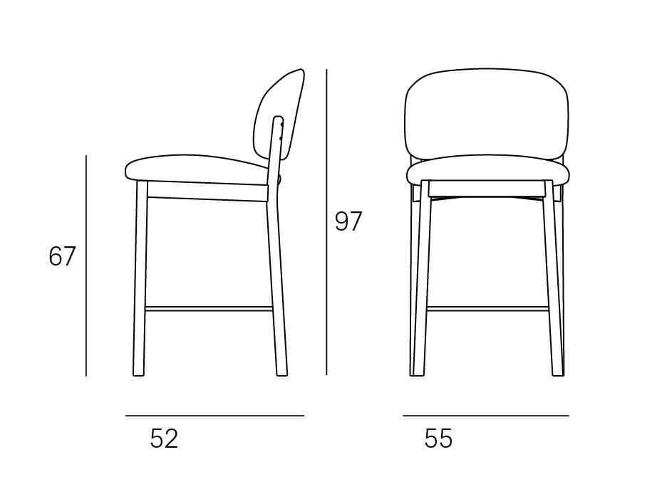 Высокий тканевый мягкий стул Blasco&Vila RC Wood Soft ARCH-00084211 - Вид №6