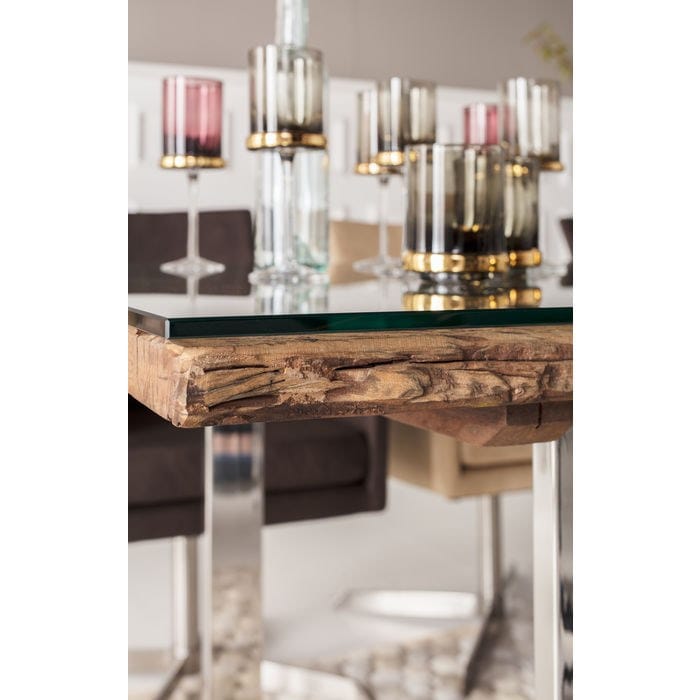 Прямоугольный обеденный стол из дерева и стекла KARE Design деревенский ARCH-00034003 - Вид №6