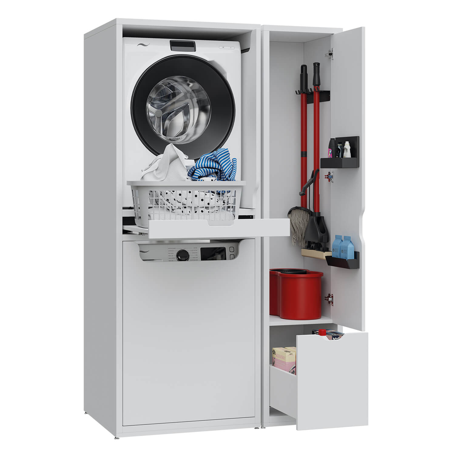 Стирально-сушильная машина и шкаф для швабры / Creavit sun-id-2097059 - Вид №1