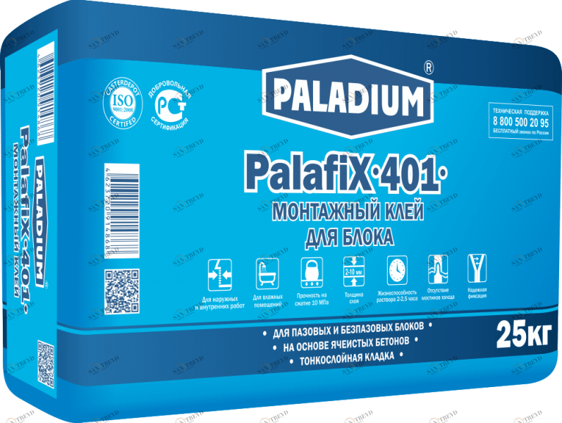 PL-401 Монтажный клей для БЛОКА PalafiХ-401, 25 кг Paladium 