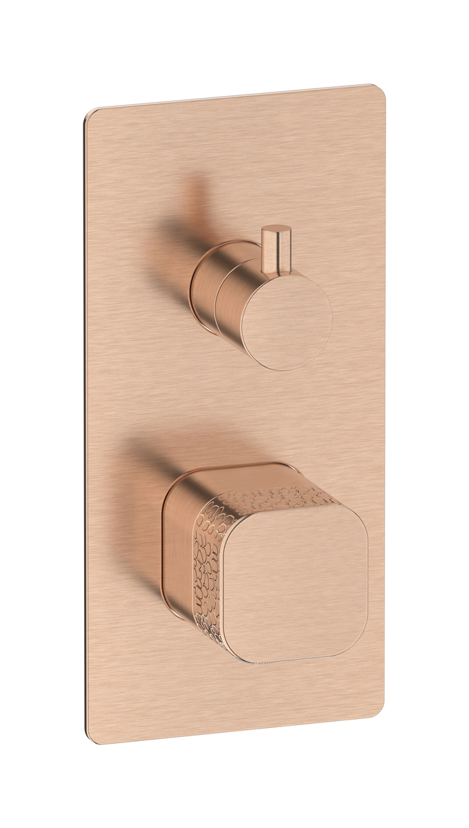 Комплект внешних частей для настенного прогрессивного смесителя на 3 потребителя. WE ARE IB eo312sr_2 Brushed Rose Gold Elio