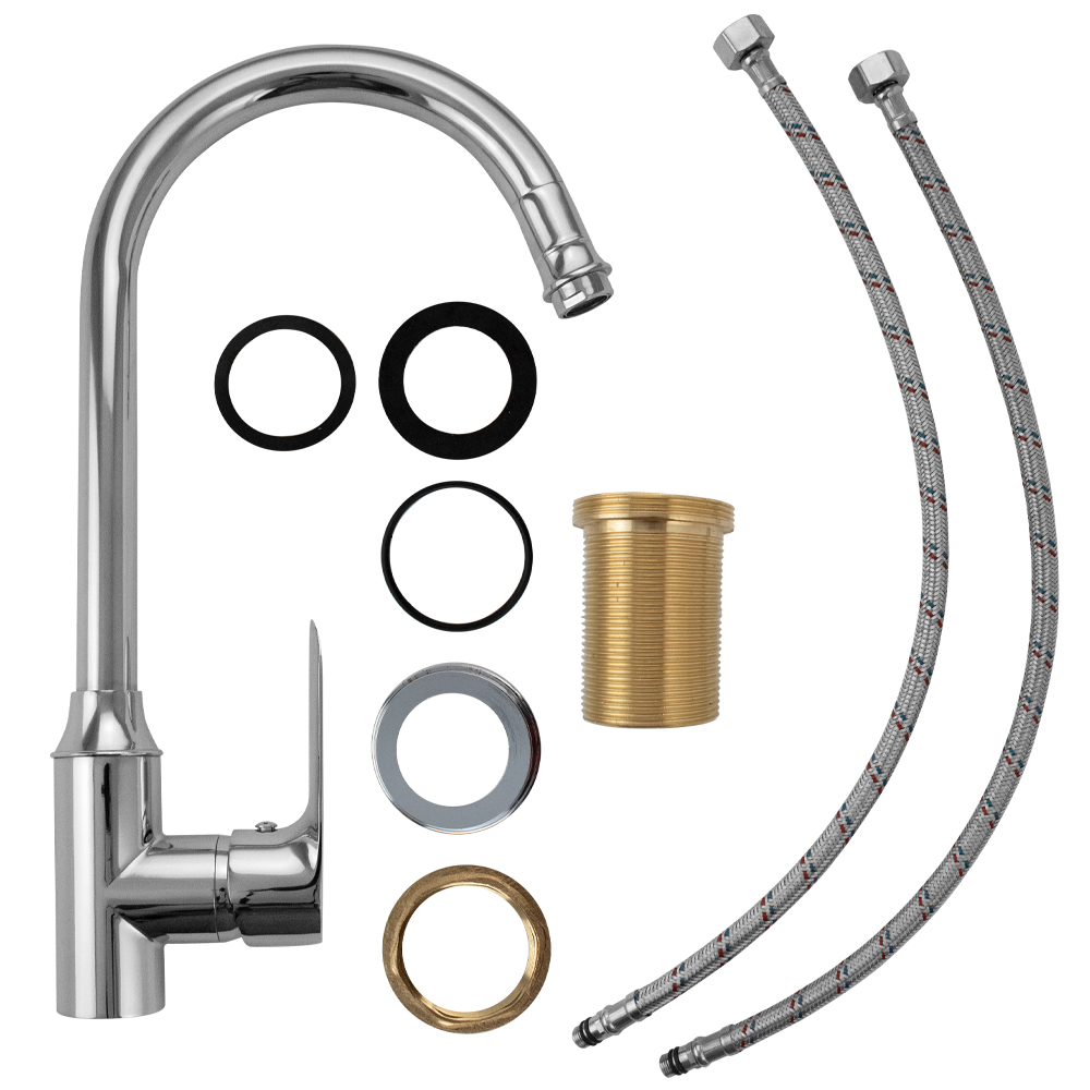 GFmark - Смеситель кухонный, шаровый, боковой, хромированный, код: 5354  - Вид №3