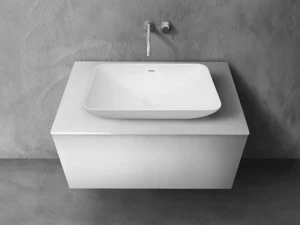 Blu Bathworks® Одинарная столешница для умывальника синего цвета ∙ stone ™ 900 Sac0900