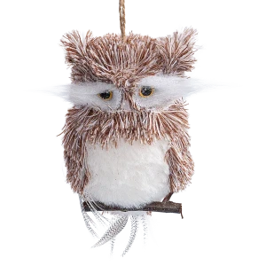 89368987 Украшение декоративное подвесное Совушка 15x8.5 см коричневый STLM-1391944