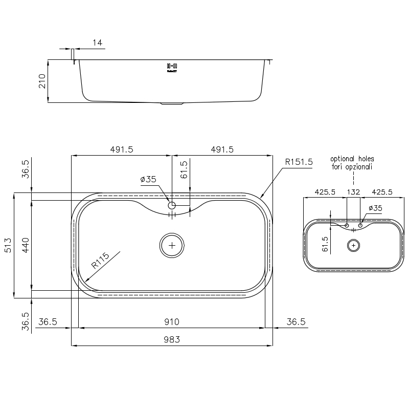 1055609 Мойка Uragano 1055609 Fosterspa  - Вид №1