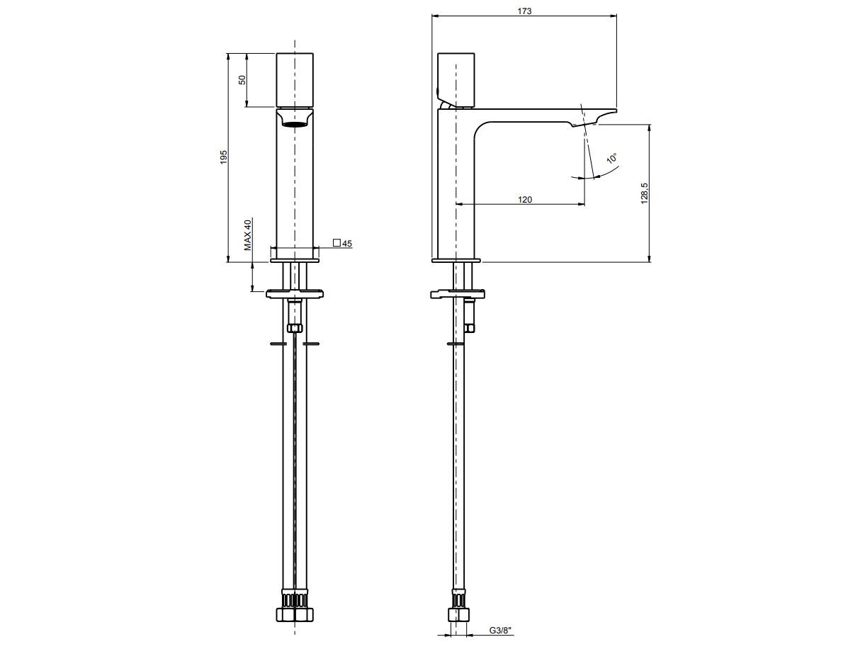 Однорычажный смеситель для раковины с ограничителем расхода Rubinetterie Frattini Narciso S ARCH-00001980 - Вид №5