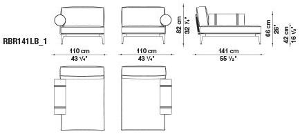 B&B Italia Outdoor Садовый диван из ткани с шезлонгом Ribes sun-id-1471587 - Вид №20