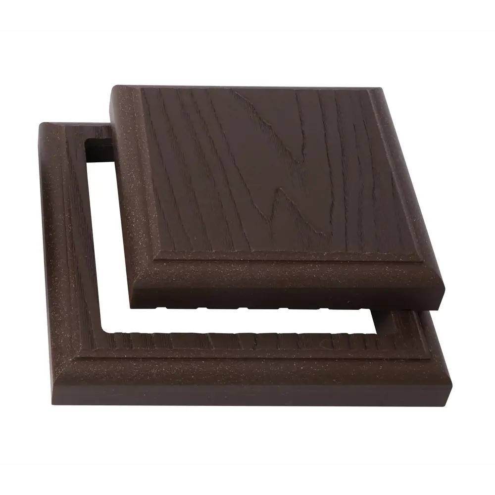 T-DECKS Комплект крышка и юбка для столба 125×125 мм из ДПК в цвете венге 88779132 STLM-1015015 - Вид №2