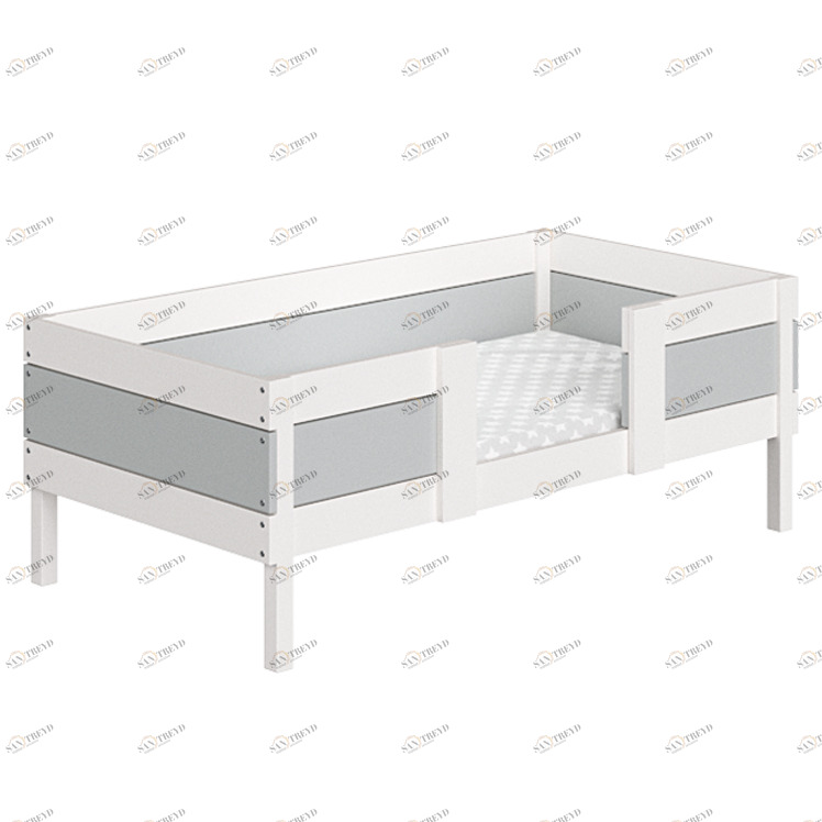 Кровать одноярусная Home basic M 80х160 см белая, серая ELLIPSE ELLIPSE HOME 351762 Белый;серый Santreyd 