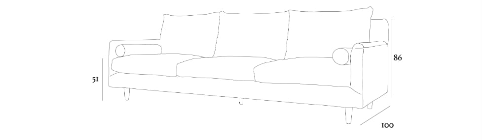 Ткань линейный диван Collett & Victor Babette ARCH-00002376 - Вид №1