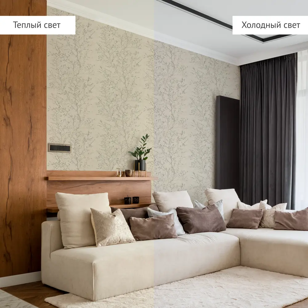 Обои флизелиновые Фрейя темно-бежевые с растительным рисунком 1.06 м 89439234 Santreyd STLM-1581029 - Вид №4