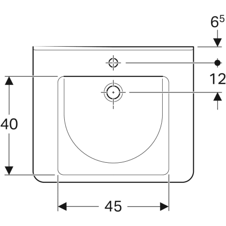 128661000 Раковина Geberit Renova Comfort Square, безбарьерная Geberit  - Вид №23