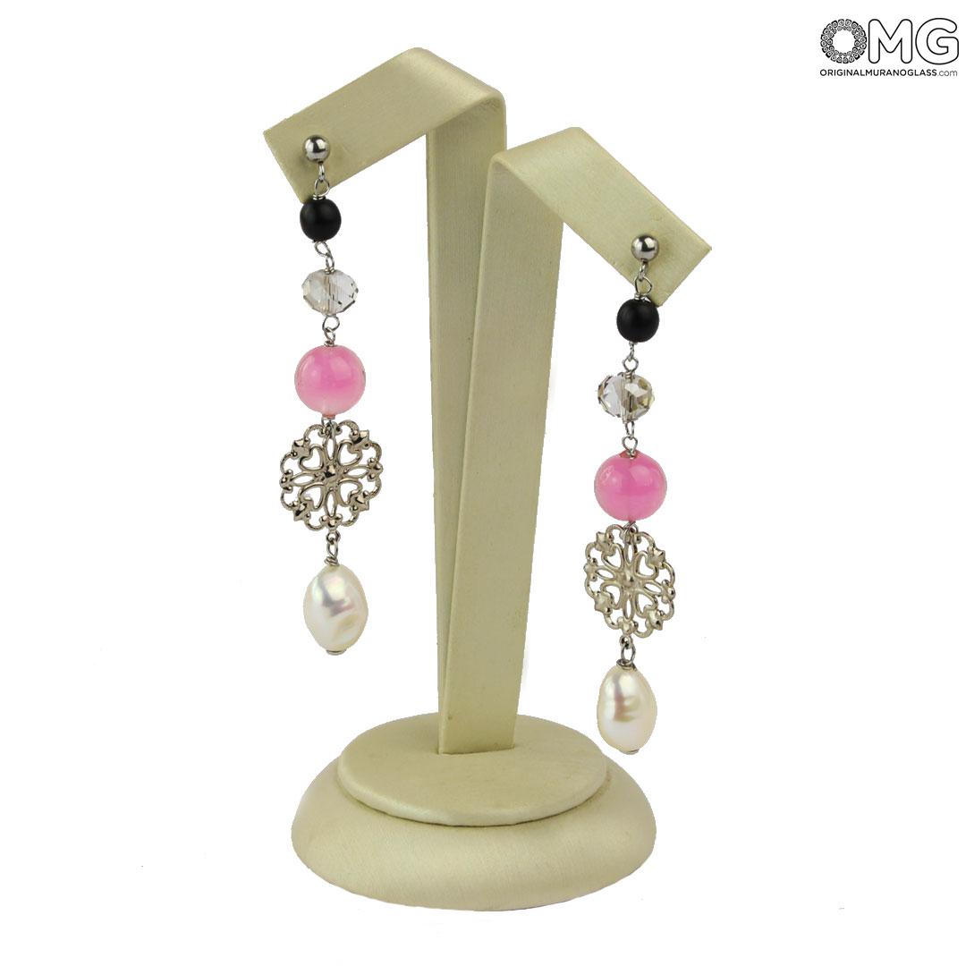 3821 ORIGINALMURANOGLASS Серьги Ирис - Коллекция Antica Murrina - муранское стекло OMG 7 см  - Вид №1