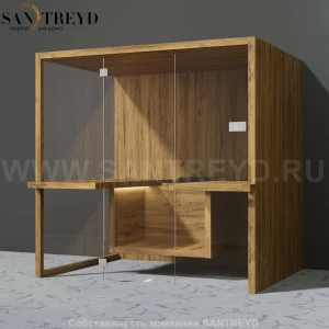 Effegibi AIR SA91800003 Cауна. Установка: к стене. Мощность: 8 кВт макс. Размеры: длина 217 см, ширина 162 см. Отделка: осина термообработанная.