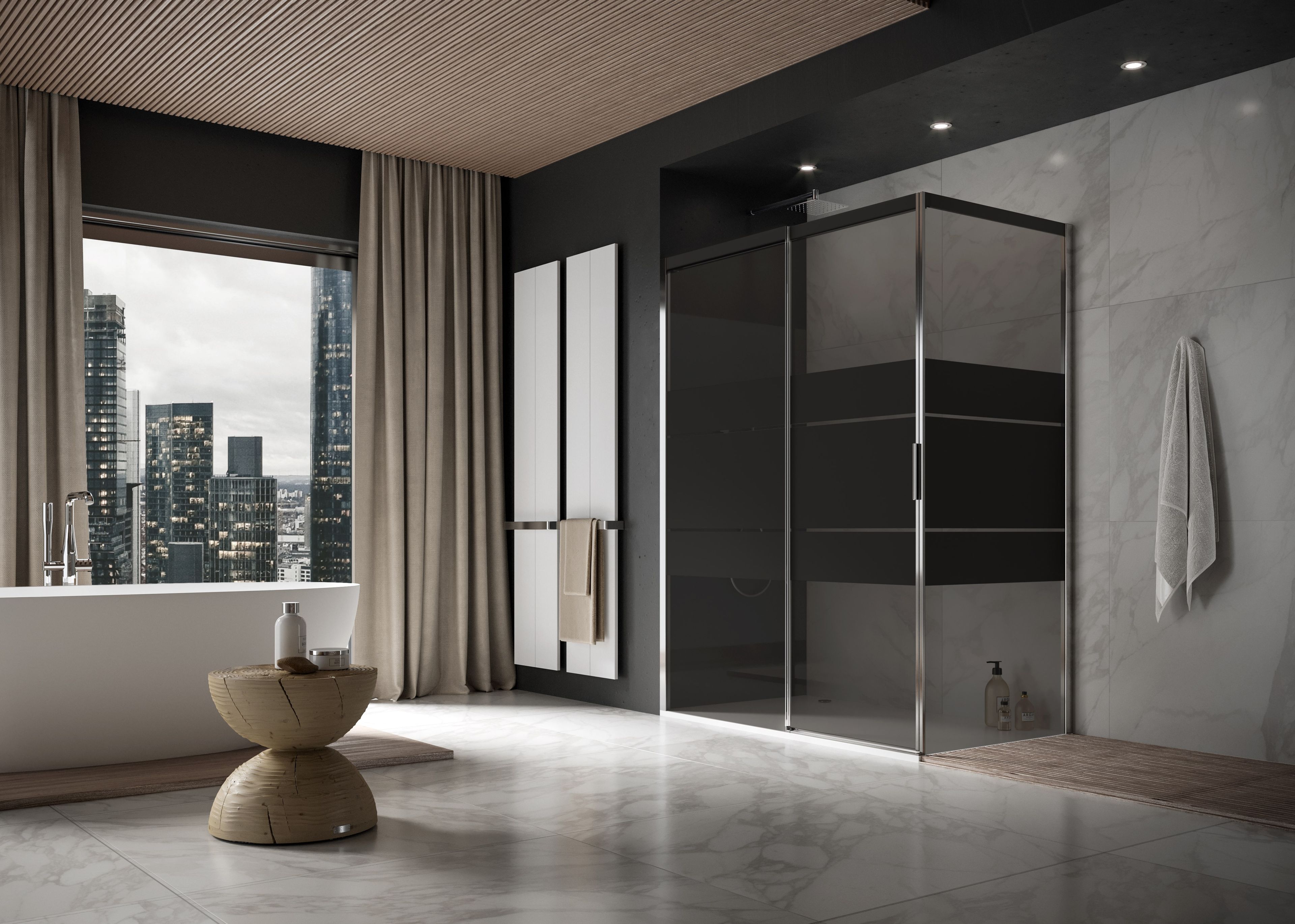 Алюминиевая и стеклянная душевая кабина с раздвижной дверью DUKA вода 5000 ARCH-00118515 - Вид №4