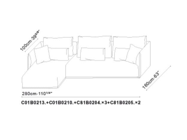 Модульный тканевый диван с полуостровом CAMERICH ELAN ARCH-00058493 - Вид №3