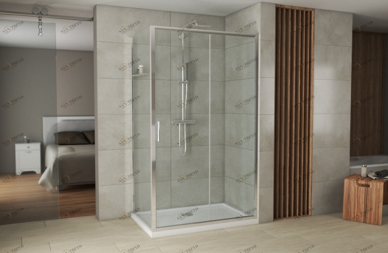 Душевое ограждение (без поддона), одна раздвижная дверь DROP BS120.3100A bravat