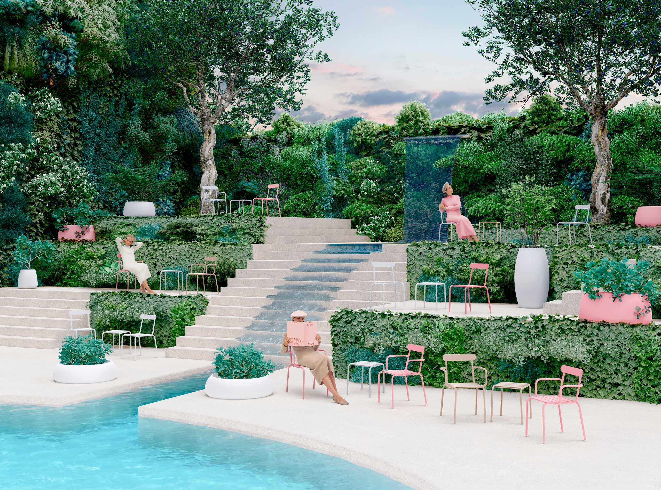 Алюминиевый стул с порошковым покрытием с подлокотниками Diabla Easy ARCH-00129918 - Вид №13