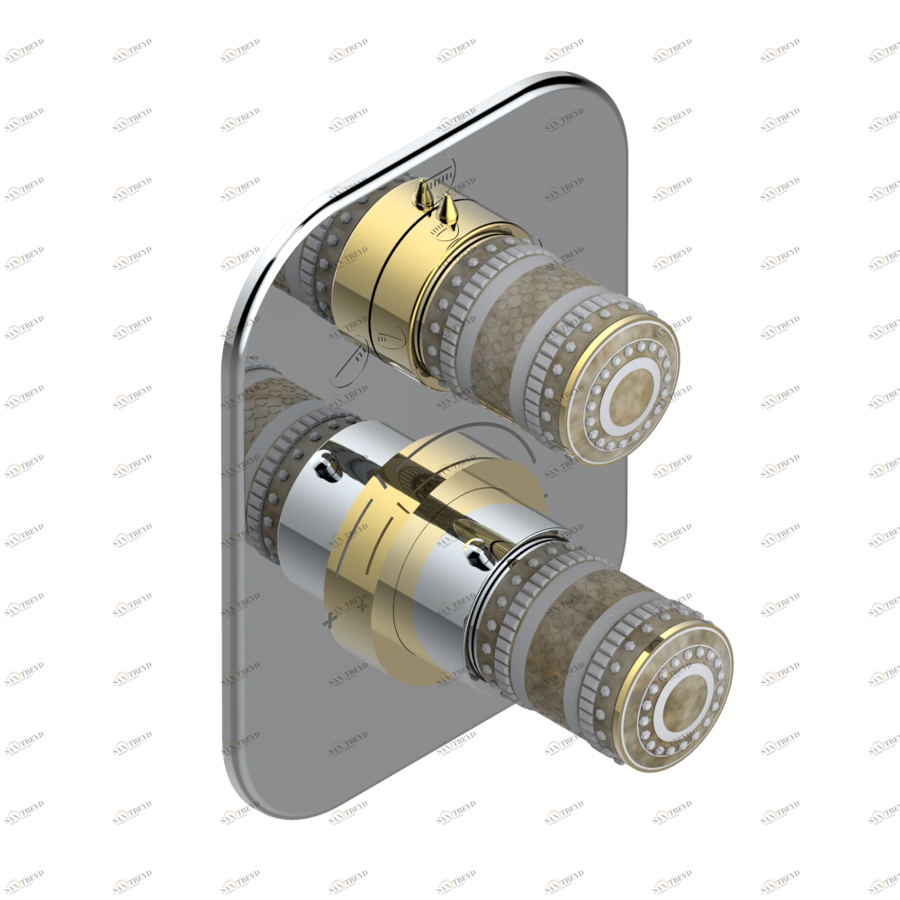 U8C-5600BE Ручки регулировки для термостата THG с переключателем на 3 выхода арт.5600AE Thg-paris Monte Carlo фарфор с белым золотом Хром/золото U8C 5600BE CAT.A