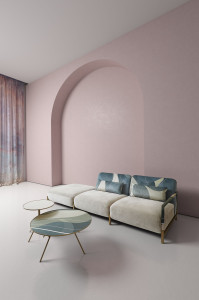 Круглый металлический журнальный столик