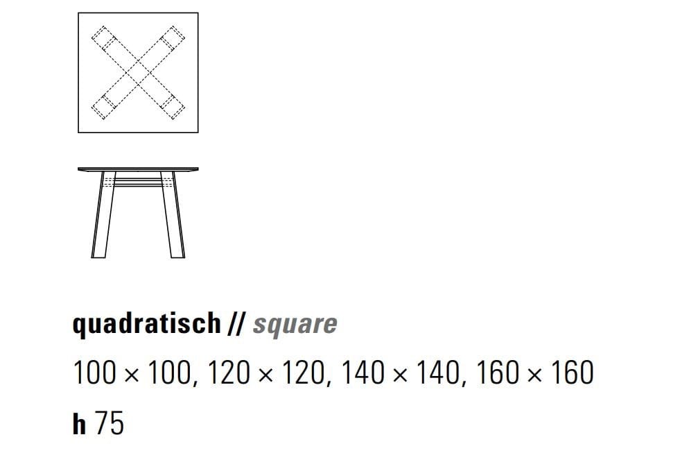 Квадратный обеденный стол из массива дерева ZEITRAUM Bondt ARCH-00133350 - Вид №5