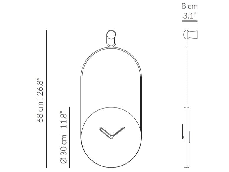 Настенные мраморные часы Dark Emperador NOMON Pendulums ARCH-00030399 - Вид №3