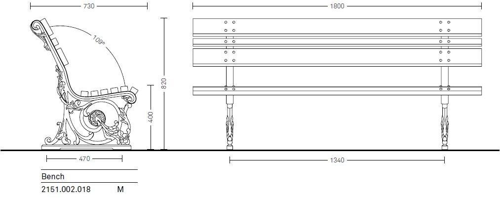 Neri Деревянная скамейка со спинкой Layia 2150, 2151  - Вид №8