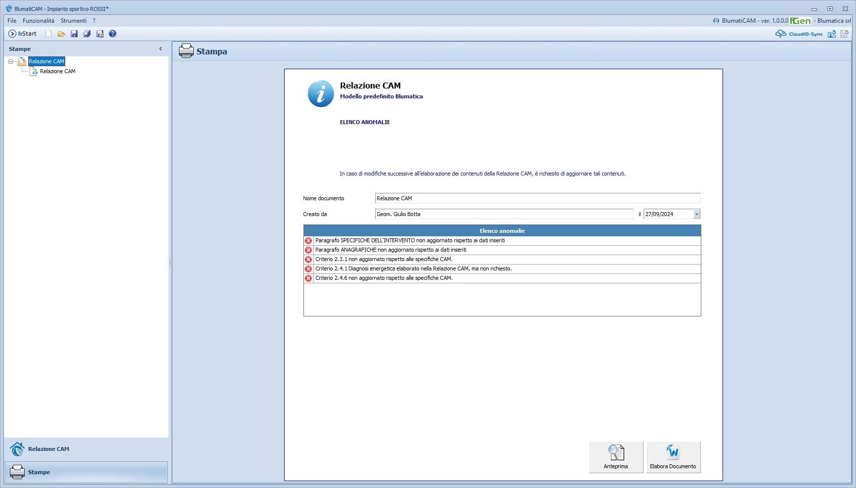 Программное обеспечение для составления отчета CAM Blumatica BlumatiCAM ARCH-00144271