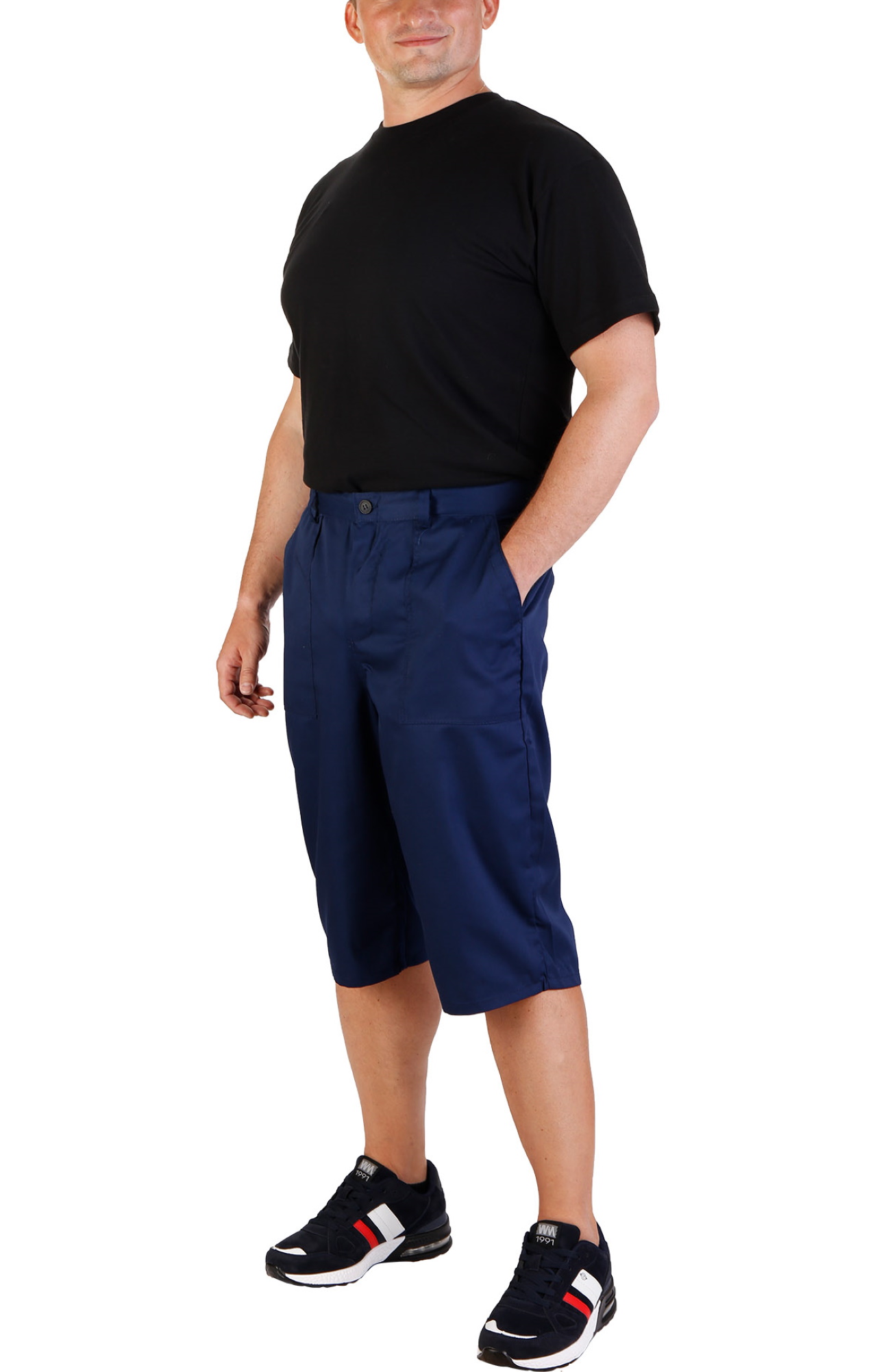 68041 Брюки рабочие укороченные "Труд" темно-синие  Летняя спецодежда  размер 48-50/170-176  - Вид №2