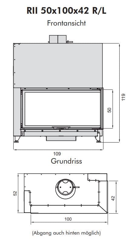 Стальной дровяной угловой камин RÜEGG RII ARCH-00078384 - Вид №12