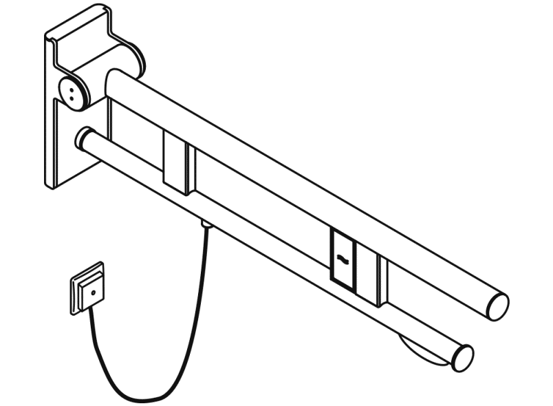900.50.12640 Двойной шарнирный опорный рельс, конструкция a HEWI Stützen  - Вид №2