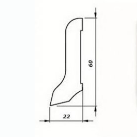 Плинтус Pedross Шпонированный Розовое дерево 2500х60 мм 1010000961 - Вид №1