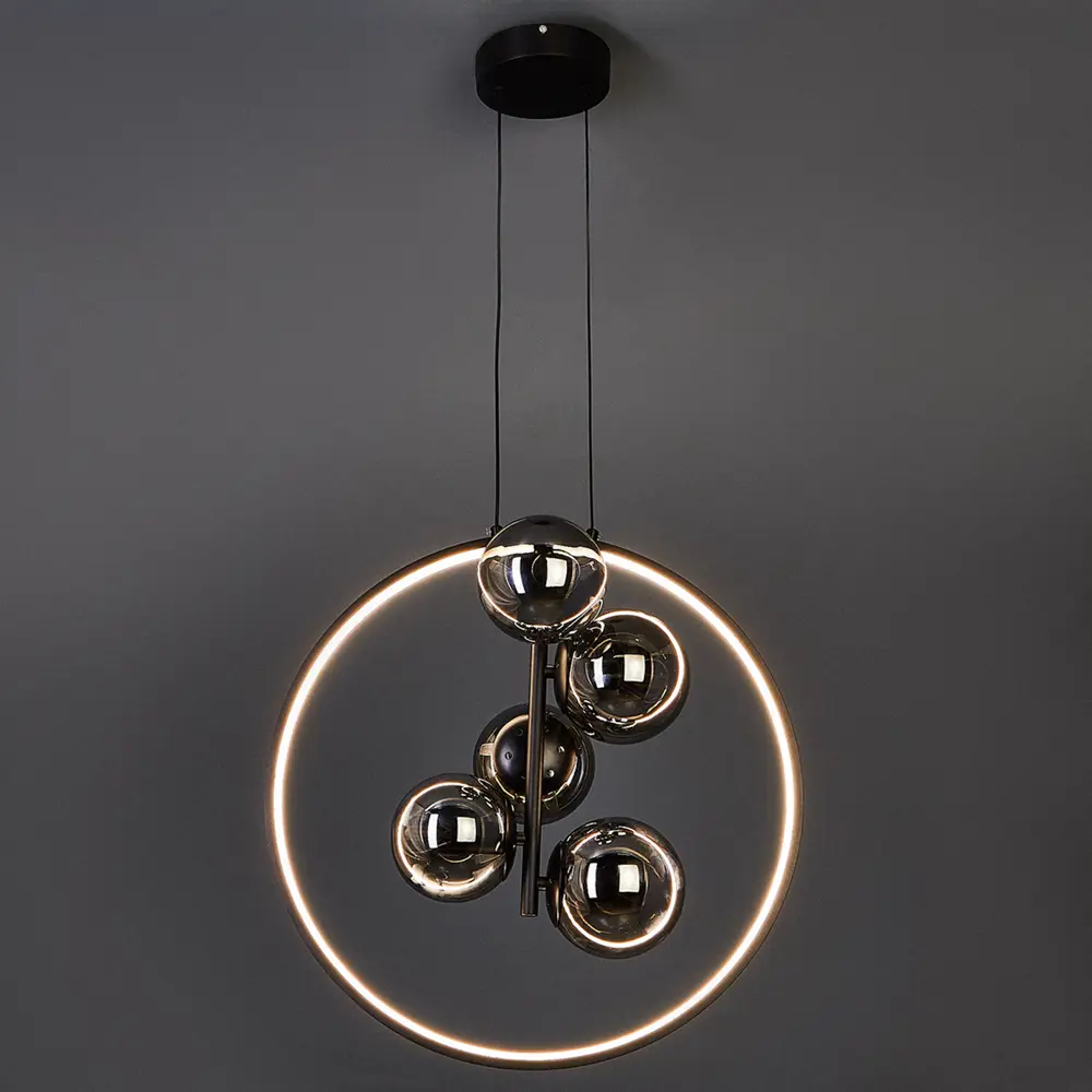 Люстра SCHAFFNER Letto с LED-кольцом и регулировкой высоты 89353897 STLM-0933396 - Вид №4